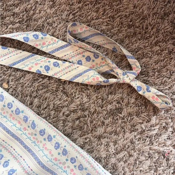 Vintage Schrader Sport for Neiman Marcus Blue Ruffle Neck Women’s Dress Size 8 - Picture 3 of 5